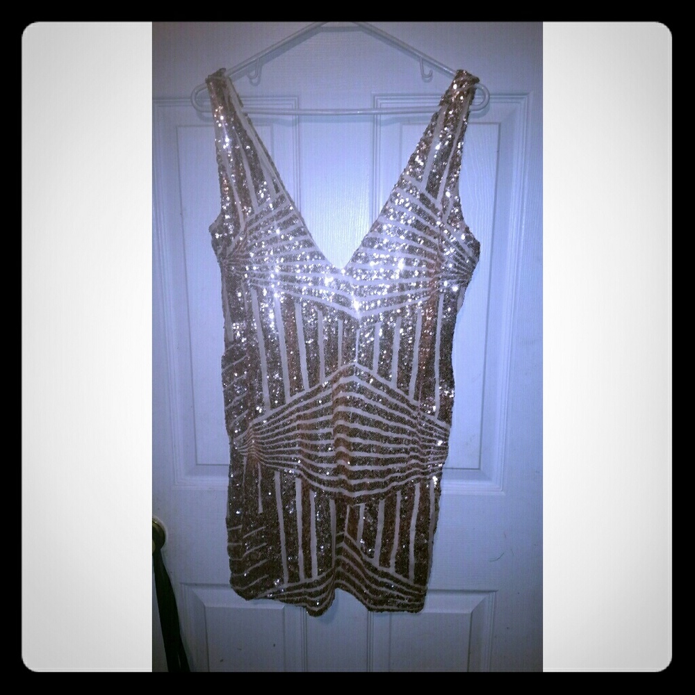 Sequin gold dress